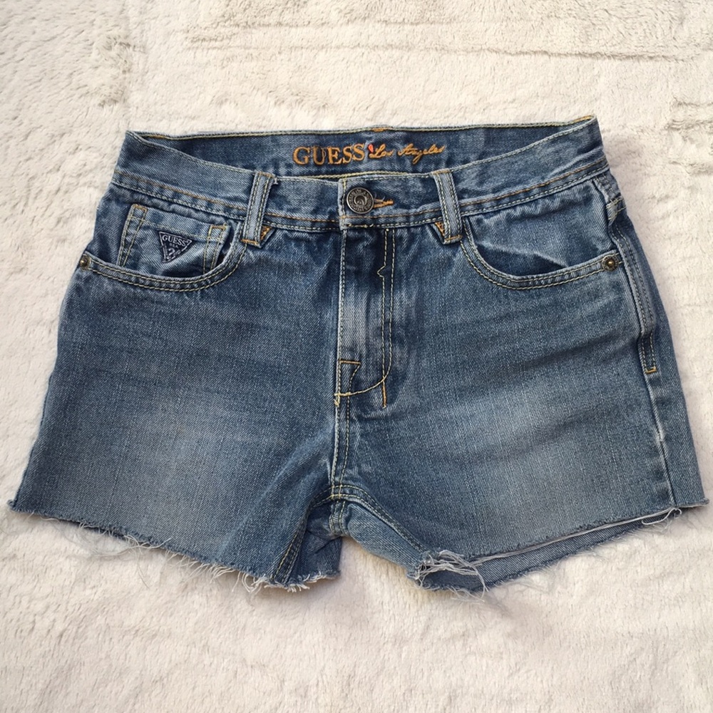 Guess jean cut off shorts.